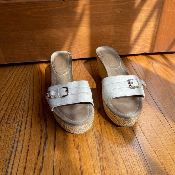 Prada white platform wedge heel sandals 41 - Picture 3 of 5